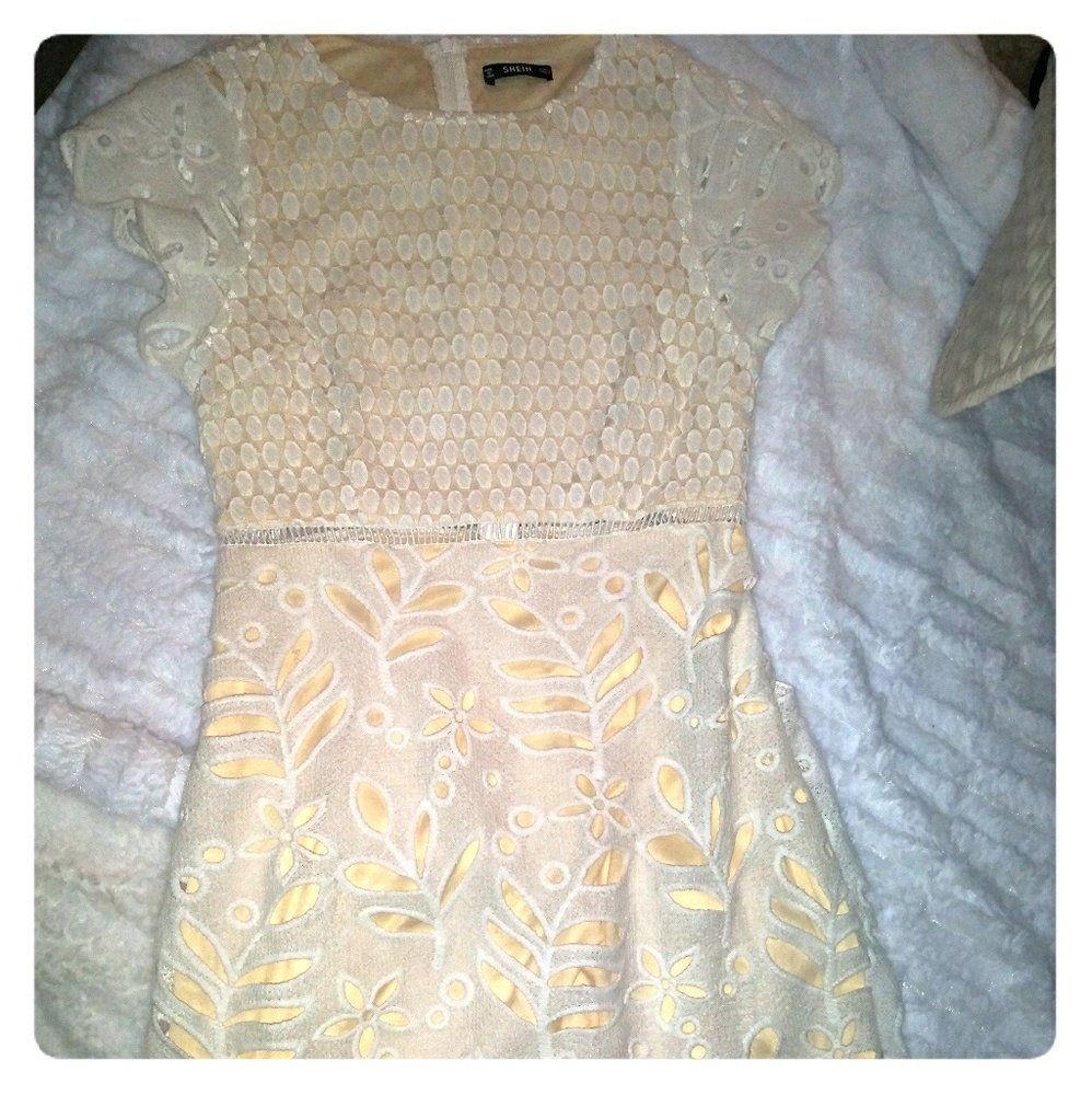 Zip back crochet lace dress